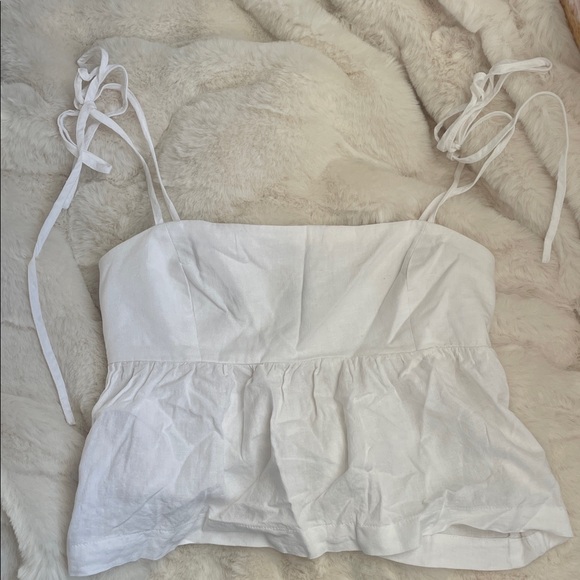 Linen peplum top - Picture 2 of 6